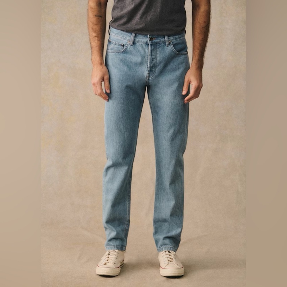 Octobre Editions/Sezane Men’s Faded Blue Kurt Straight Jeans— Size 27 Waist